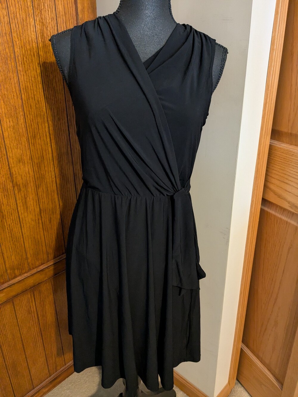 TAHARI Faux Wrap/Tie Dress, Black, Sz Sm, NWOT!!